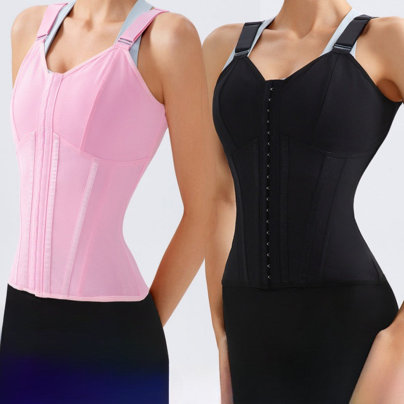 Strap style sports postpartum buckle high elastic waist shaping top
