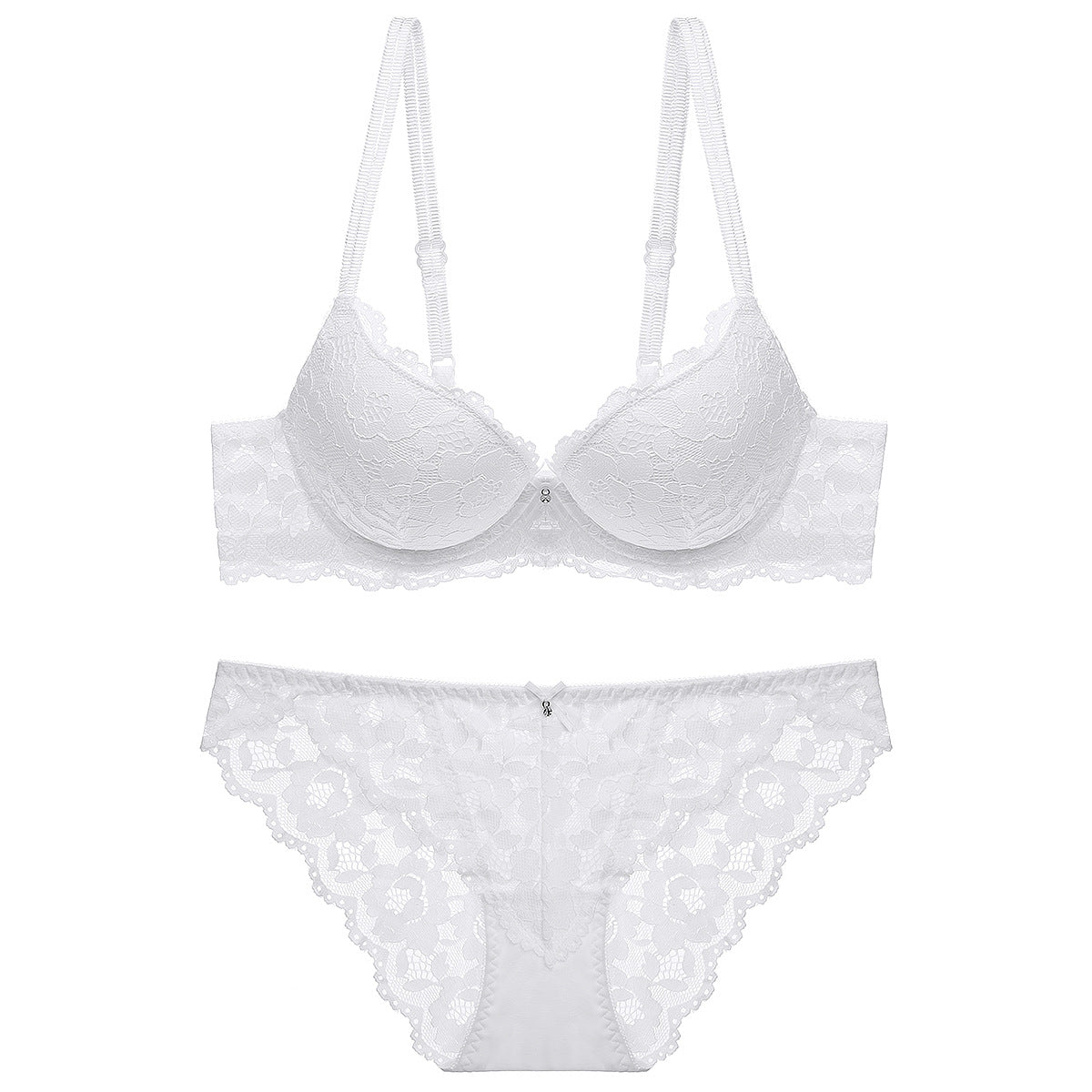 Sexy Small Chest Enhancing Push-Up Bra with Side Support Anti-Sagging Lace Lingerie Set