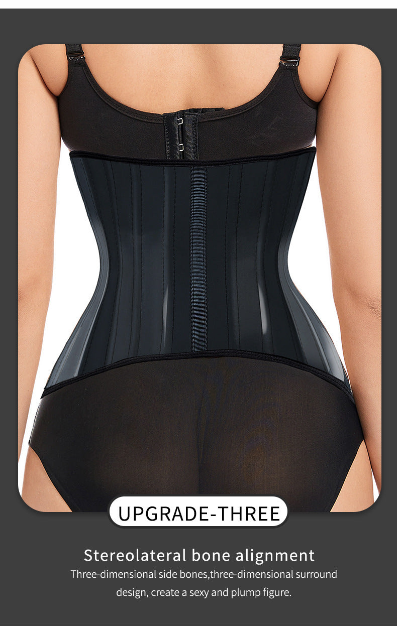 Latex enlarged waist, tight corset, women's sports, fitness, and shaping