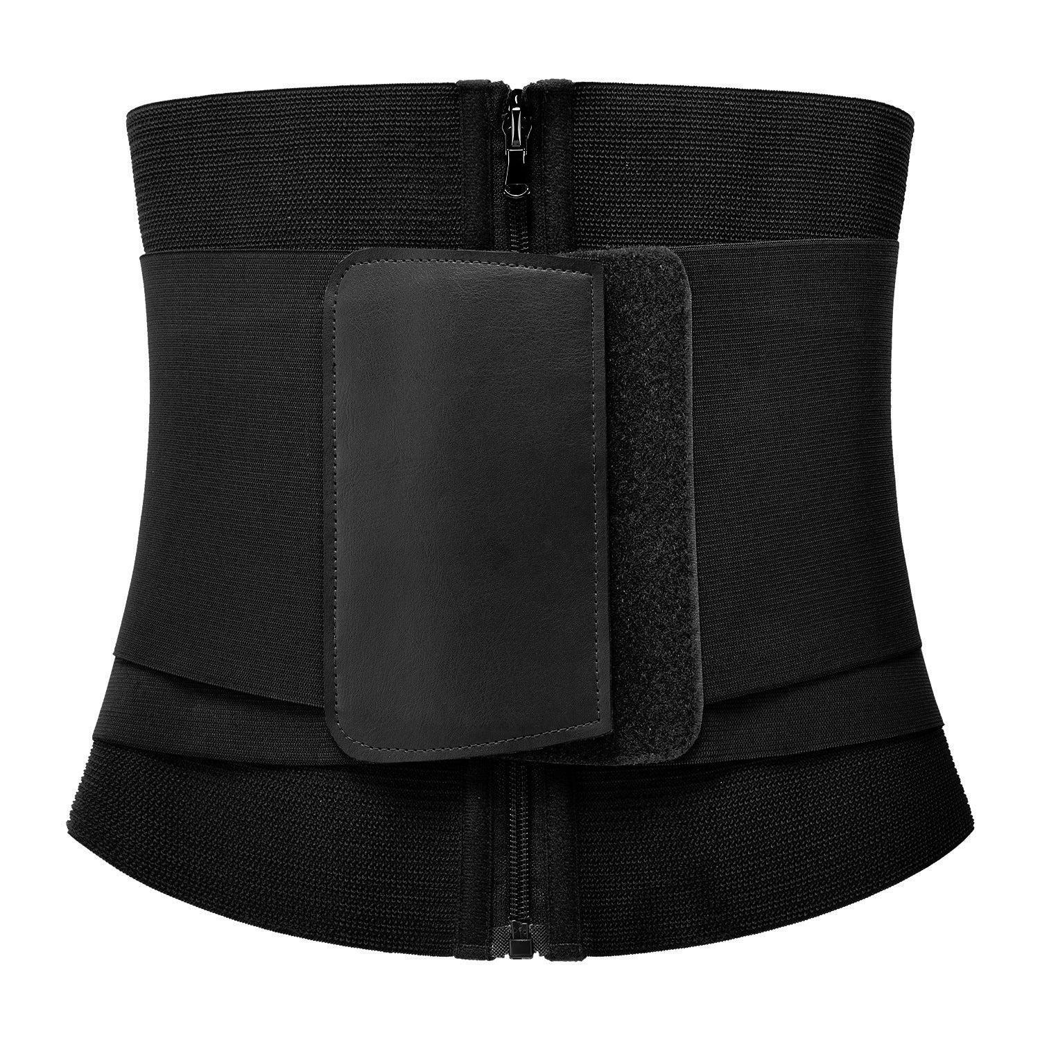 Women's Fitness Waist Trainer Belt Zipper Style Brown Double Layer Compression