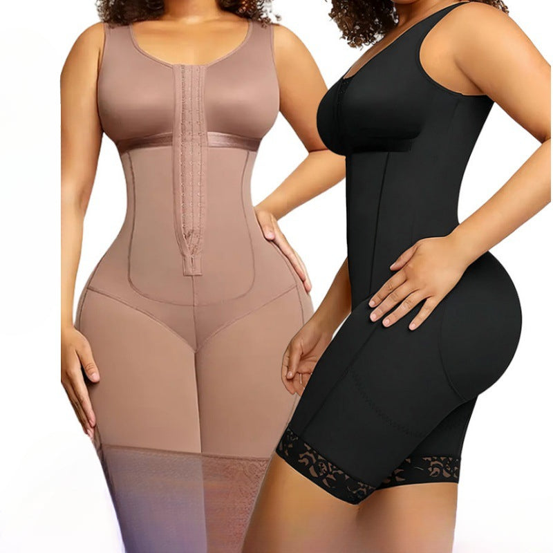 European and American plus button off shoulder tight corset, abdominal lifting hip jumpsuit