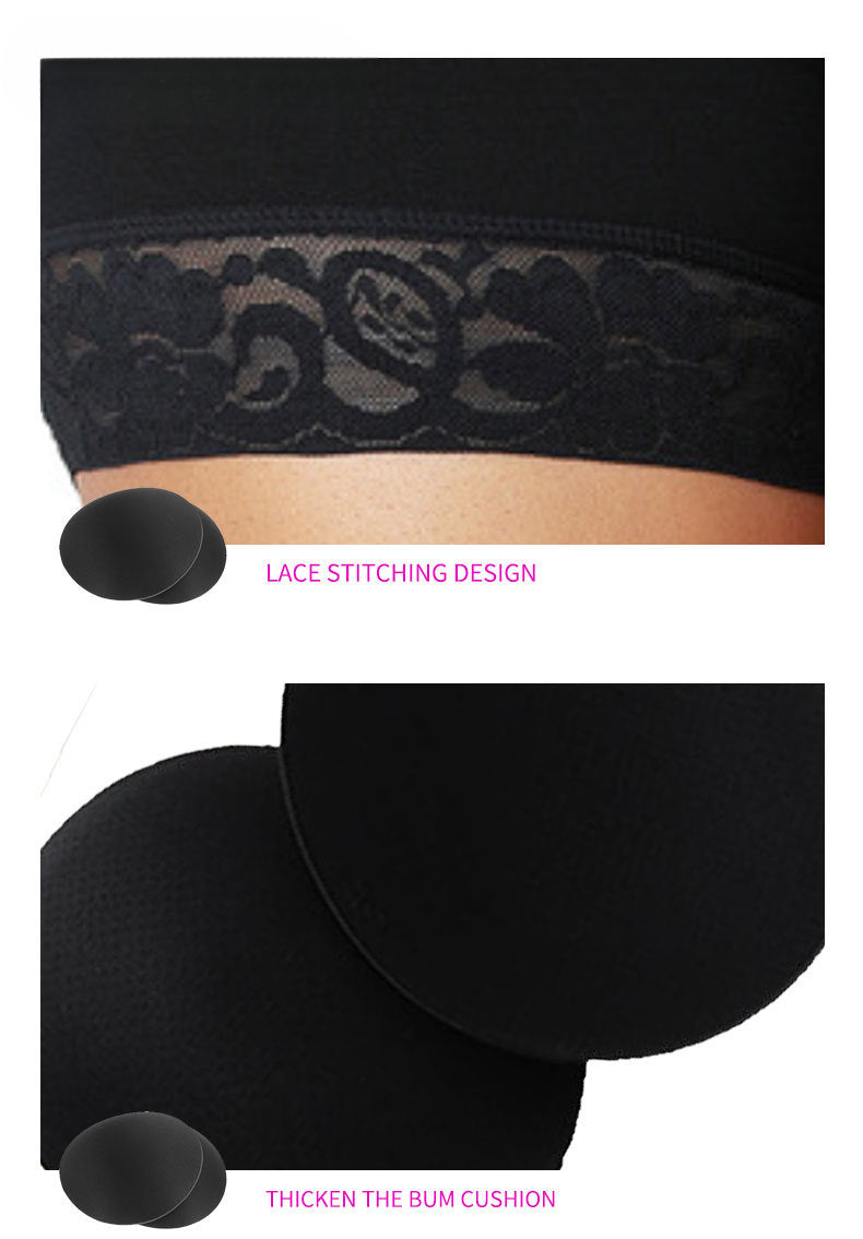 Enlarged women's high waisted buttock cushion lifting seamless non roll shaping pants