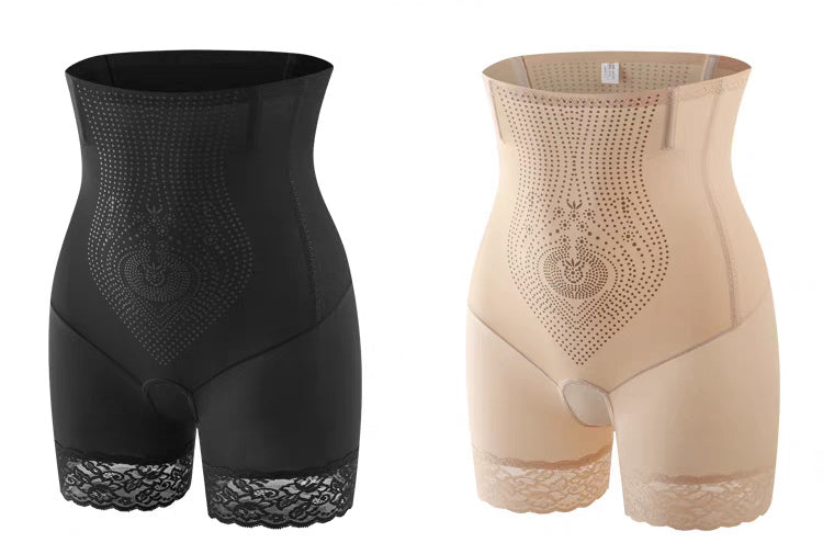 Summer high waisted shaping waistband anti exposure underwear seamless thin lifting hip pants