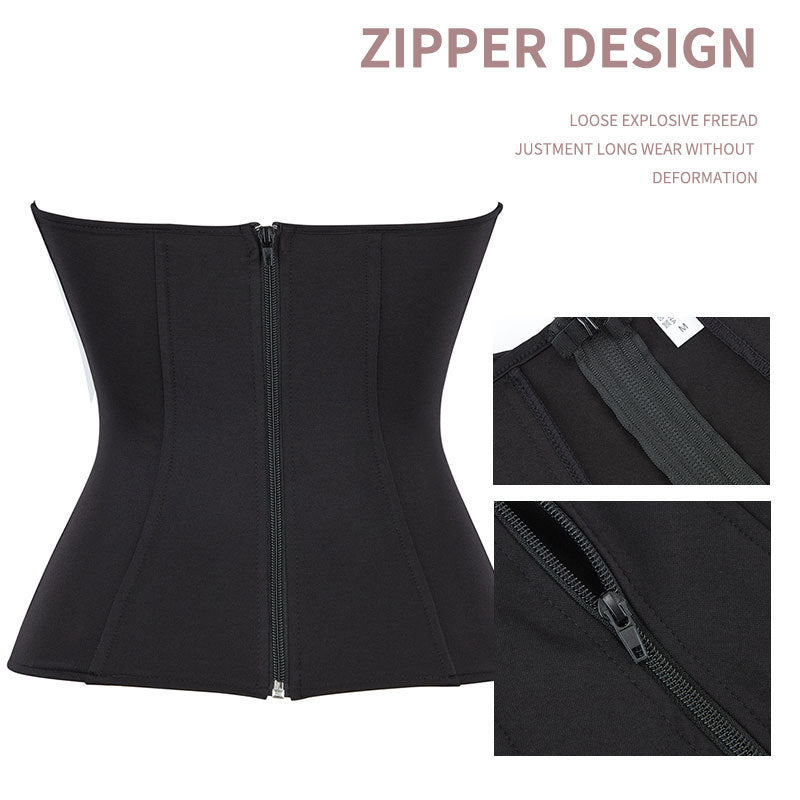 Fashionable Shaping Waist Cincher Corset with Seamless Zipper and Fishbone for Outerwear
