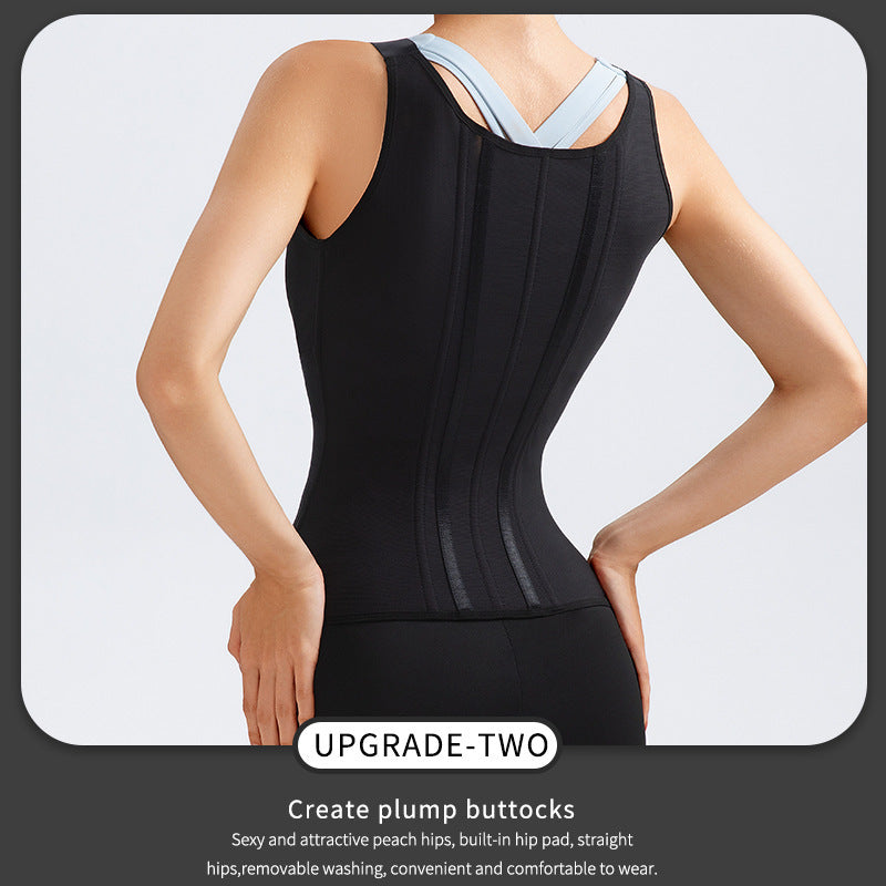 Strap style sports postpartum buckle high elastic waist shaping top