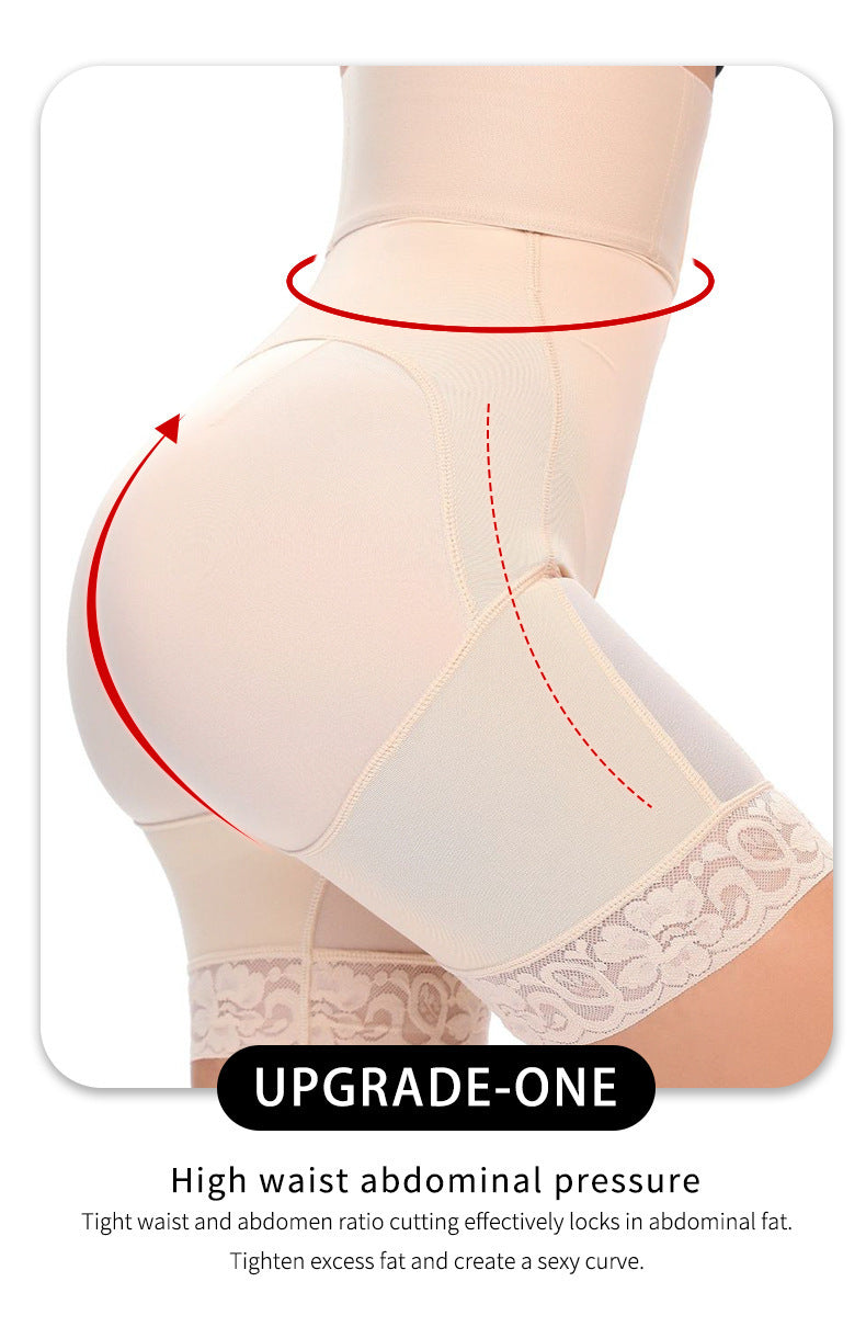 Europe and America increase high waisted and abdominal three row buckle tightening hip lifting pants