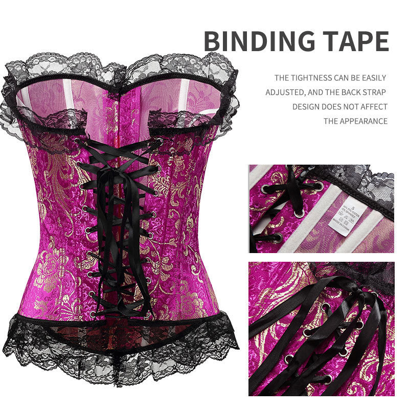 Tight waistband, lace border, hot stamping jacquard shapewear