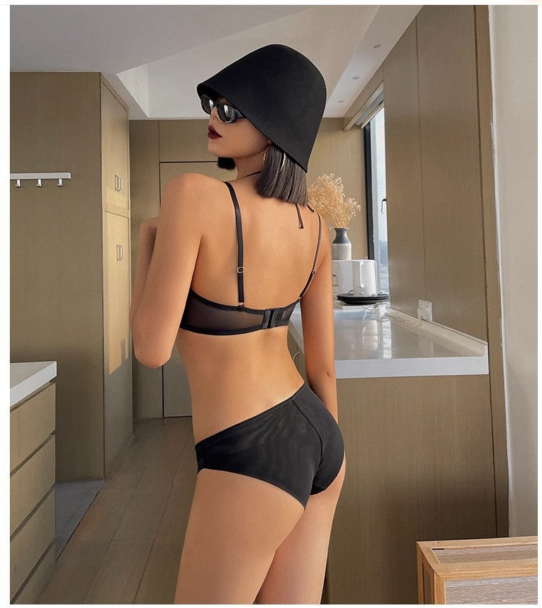 European and American Small Chest Push-Up Set Sexy Strap Design Lace Anti-Sagging Side Breast Collection