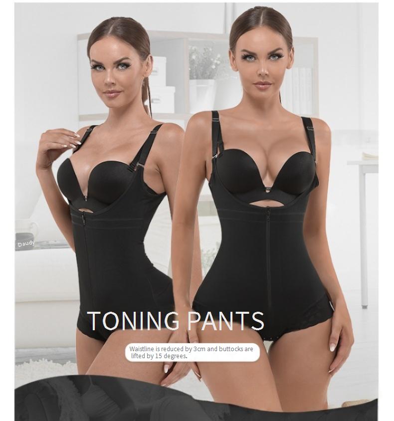 European and American Style Camisole Shapewear Body Shaping Lace Bodysuit Triangle Zipper Butt Lift Shapewear