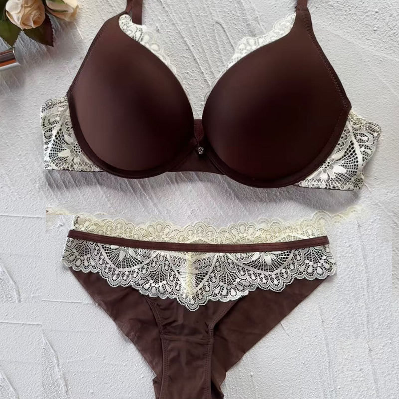 French Sexy Gap Stitching Lace Bra Small Chest Large Gather-up Upper Bra