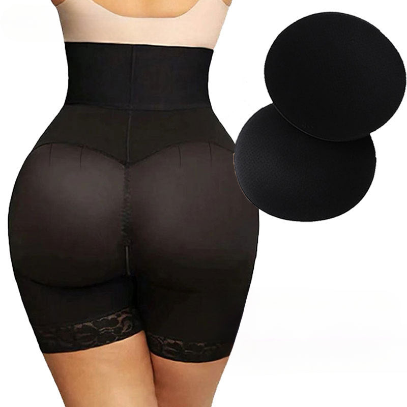 Enlarged women's high waisted buttock cushion lifting seamless non roll shaping pants