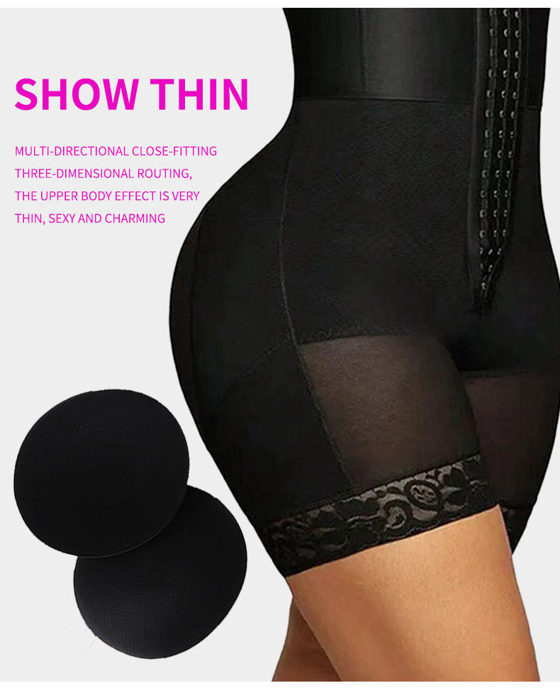 Plus size women's round belly hip cushion seamless non rolling lifting hip shaping pants