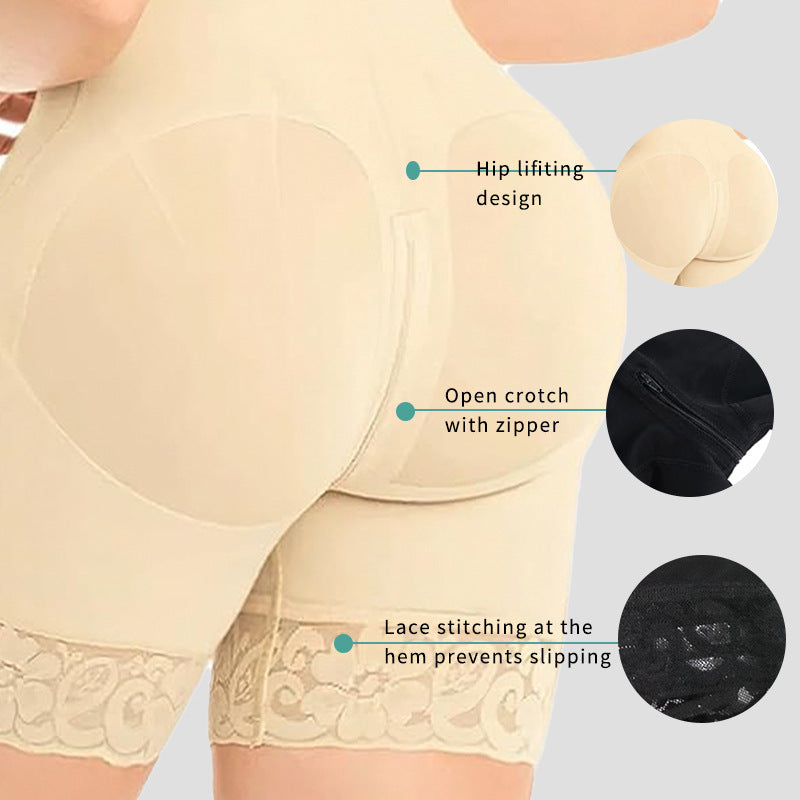 Increase the size of the full body hip lifting button shapewear, crotch zipper jumpsuit