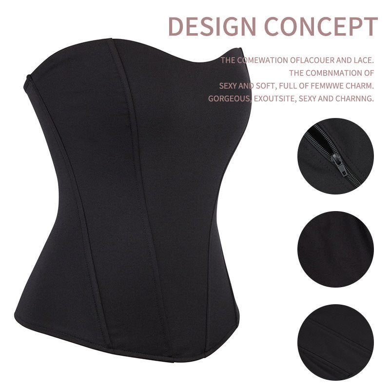 Fashionable Shaping Waist Cincher Corset with Seamless Zipper and Fishbone for Outerwear