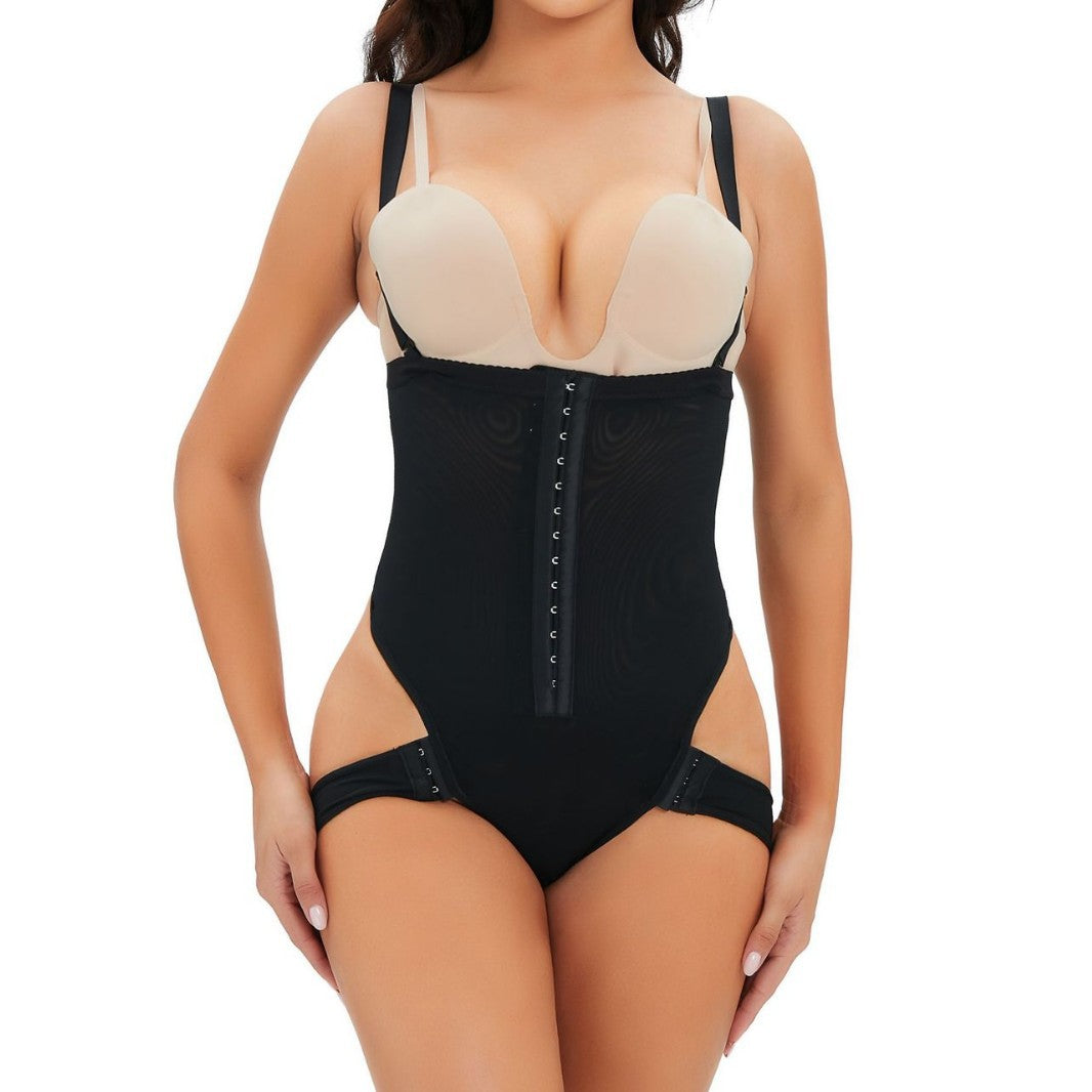 European and American high waisted abdominal belt button lifting hip tight shaping pants