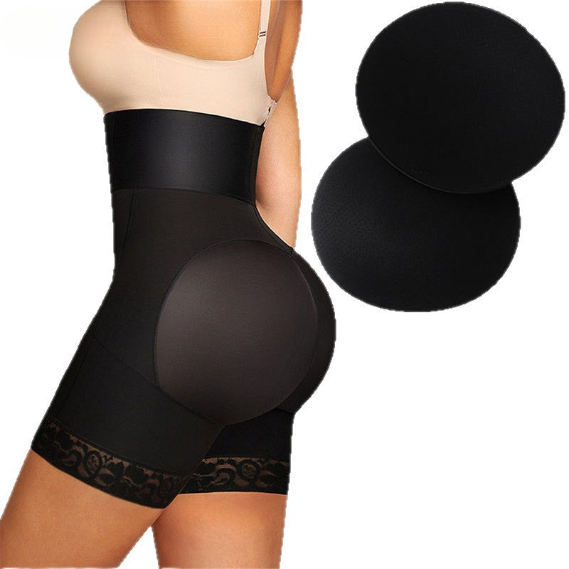 Enlarged women's high waisted buttock cushion lifting seamless non roll shaping pants