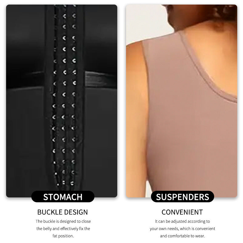 European and American plus button off shoulder tight corset, abdominal lifting hip jumpsuit