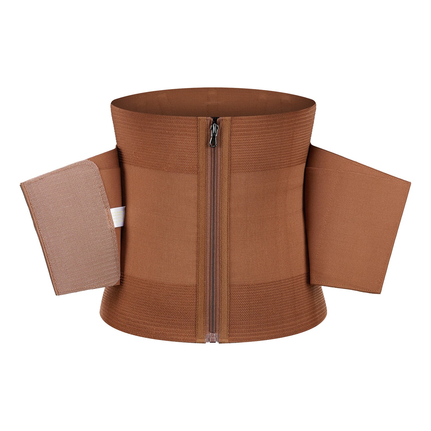 Women's Fitness Waist Trainer Belt Zipper Style Brown Double Layer Compression