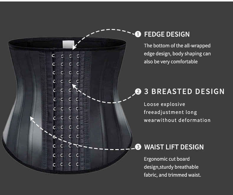 Latex enlarged waist, tight corset, women's sports, fitness, and shaping