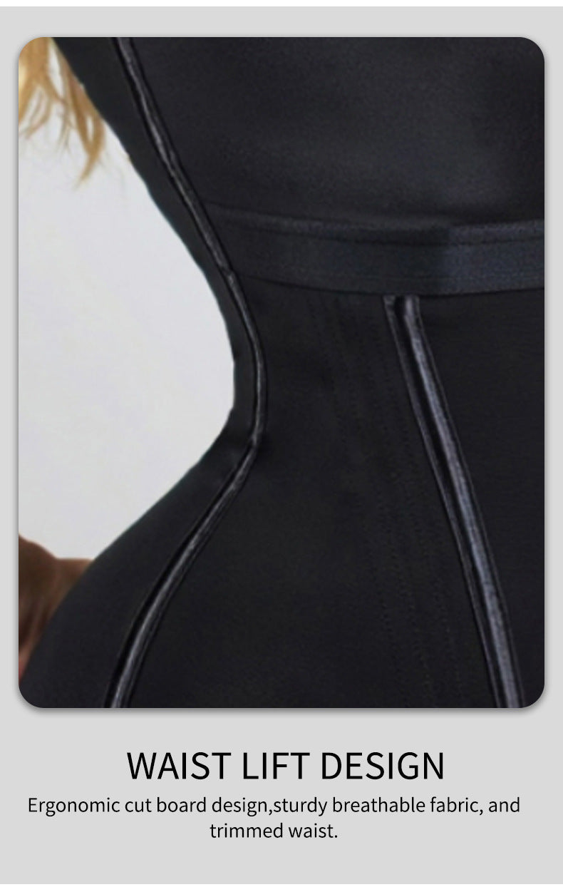 Women's outdoor fitness waist anti roll vest with bra, zipper shaping top