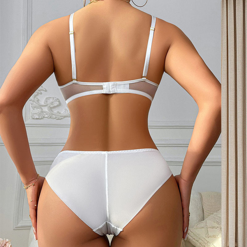 Women's Lace Small Chest Enhancing Push-Up Anti-Sagging Lift Bra Set