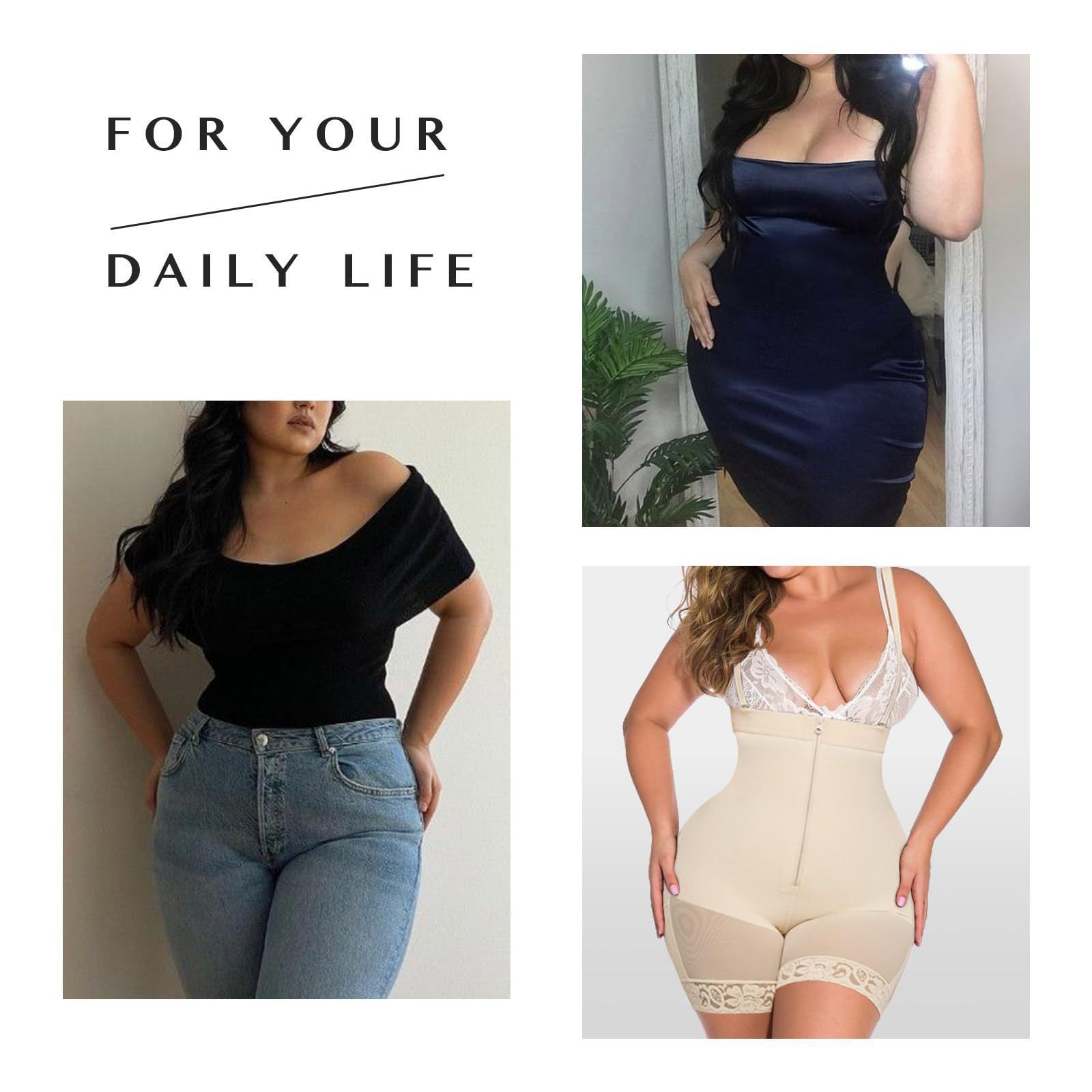 High Waist Detachable Strap Shapewear Bodysuit for Tummy Control and Butt Lifting Plus Size