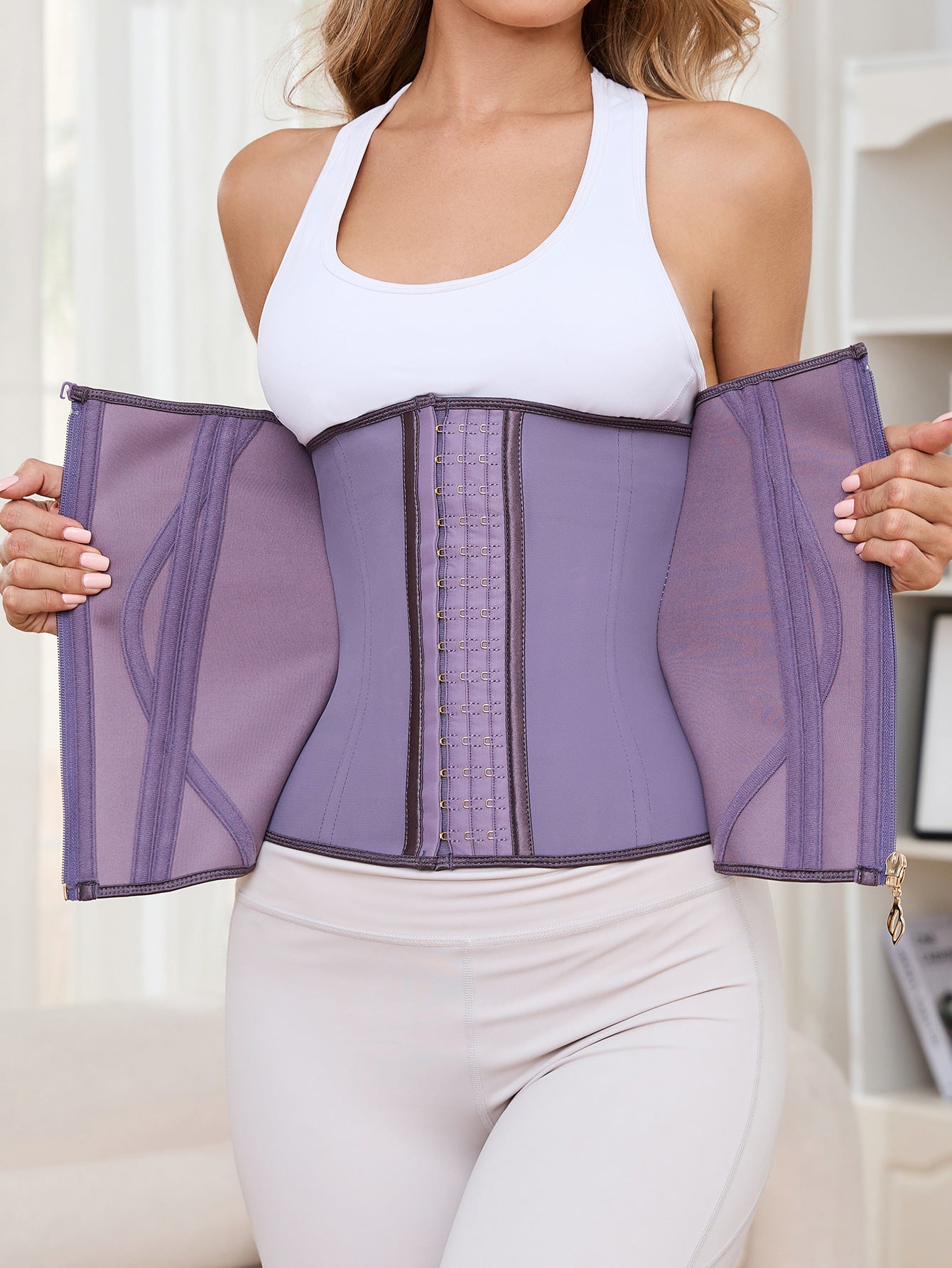 9 Steel Reinforced Latex Waist Sports Shaping Clothing Women's Belt Buckle Protector