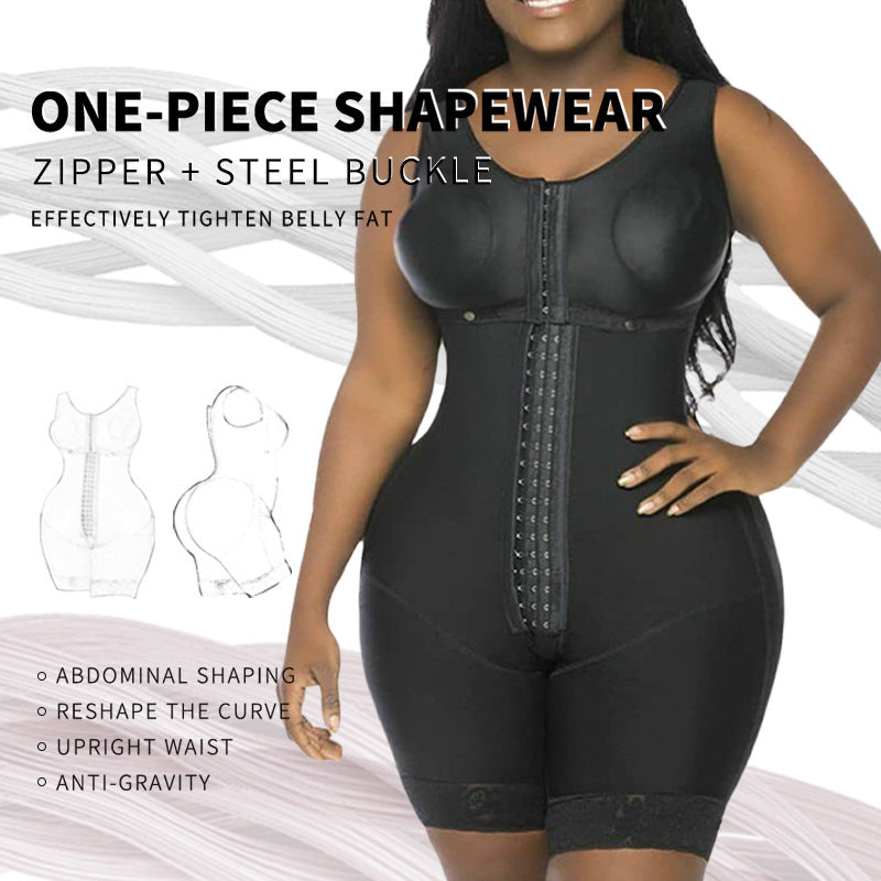 European and American detachable shoulder buckle postpartum abdominal plus size shapewear