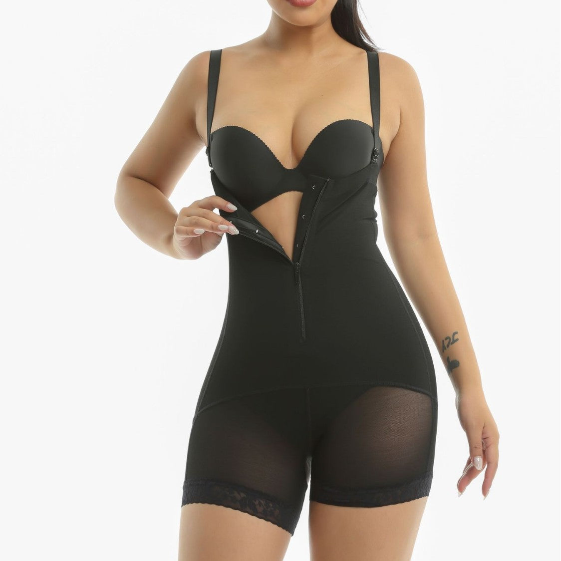 Large size detachable shoulder strap high waist and hip lifting integrated shapewear