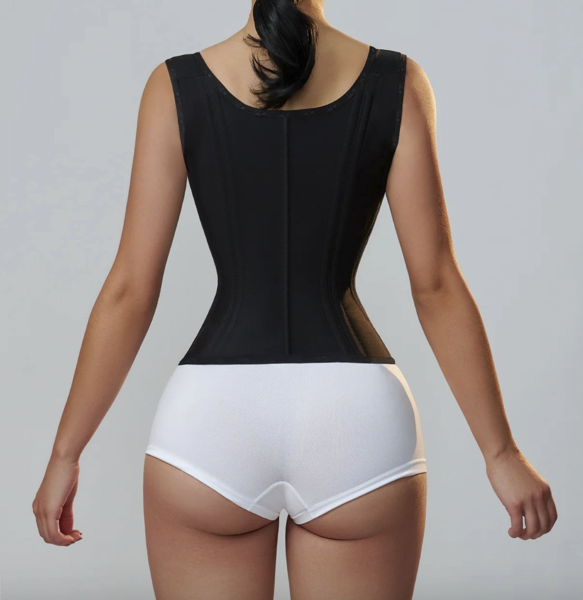 Latex Waist Cincher Outerwear Zipper Retro Top 15 Bone Tummy Control Vest