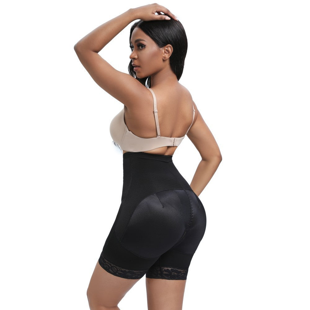 High waisted, oversized hips with button up zipper, tight fitting shaping pants