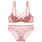 European and American Style Sexy Lace Lingerie Thin Cotton Large Bust Minimizer Plus Size Side Breast Collection Anti-Sagging Set