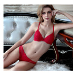 European and American Sexy Deep V Small Chest Enhancing Anti-Sagging Lace Bra Set