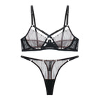 Sexy Large Bust Minimizer Plus Size Lingerie Set Cross Strap Lace Bra