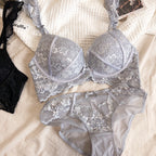 French Style Sexy Lace Women's Wireless Push-Up Bra Set for Small Busts and Side Breast Collection