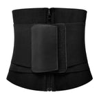 Women's Fitness Waist Trainer Belt Zipper Style Brown Double Layer Compression