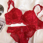 French Style Sexy Lace Women's Wireless Push-Up Bra Set for Small Busts and Side Breast Collection