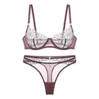 Sexy Lingerie French Style Ultra-Thin Embroidered Lace Lingerie for Large Busts, Minimizing and Anti-Sagging