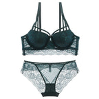 European and American Sexy Lace Small Chest Enhancing Push-Up Adjustable Bra Set with Side Support and Lift