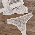 Sexy French Style Summer Ultra-Thin See-Through Lace Large Bust Minimizing Plus Size Lingerie Bra