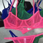 European and American Style Sexy Lingerie Ultra-Thin See-Through Mesh Large Bust Minimizer Anti-Sagging Set