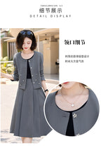 2025Autumn New Fashionable Elegant Slim Fit Round Neck Two-Piece Dress Set