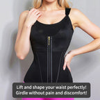 Women's outdoor fitness waist anti roll vest with bra, zipper shaping top