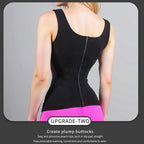 Women's outdoor fitness waist anti roll vest with bra, zipper shaping top