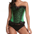 Fishbone waist with bust, court lace border outer garment, shapewear