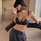 European and American Small Chest Push-Up Set Sexy Strap Design Lace Anti-Sagging Side Breast Collection