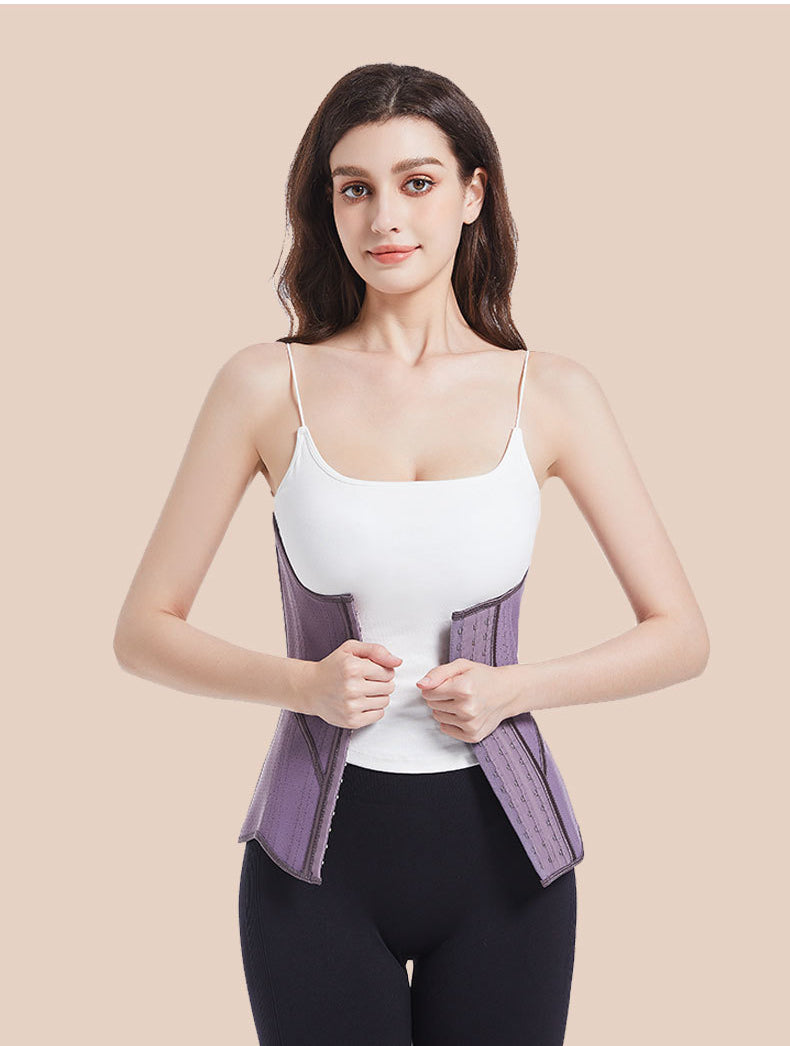 European and American latex purple [double-layer] waist belt tightens abdominal belt shaping