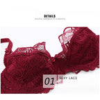 European and American Sexy Lace Summer Ultra-Thin Transparent Plus Size Large Bust Minimizing Anti-Sagging Bra