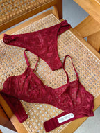 Sexy Lingerie Ultra-thin See-through Jacquard Lace Bra Set for Large Busts, Minimizing and Anti-sagging