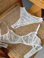 Sexy Lingerie Ultra-thin See-through Jacquard Lace Bra Set for Large Busts, Minimizing and Anti-sagging